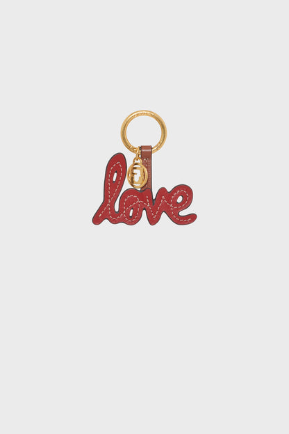 Unisex Premium Leather Key Ring Charm Cow Leather - Red