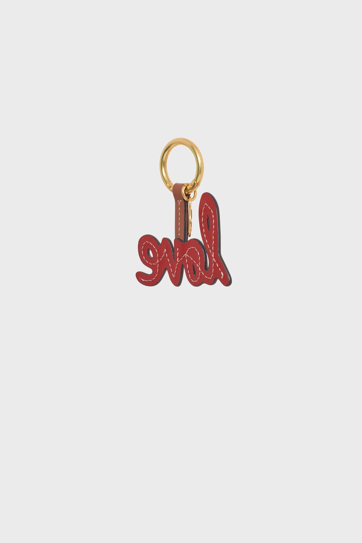Unisex Premium Leather Key Ring Charm Cow Leather - Red