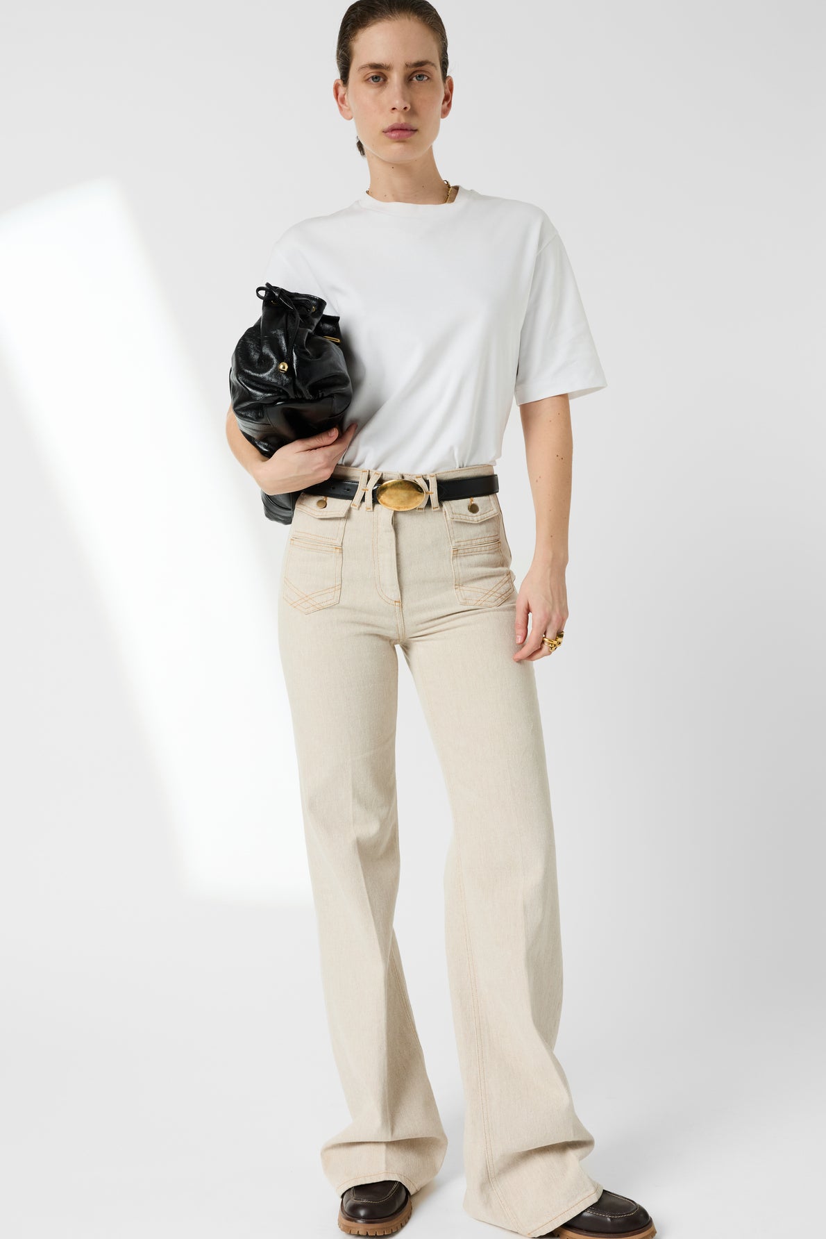 Women Jeans 100% Supima Cotton Stretch Denim - Natural