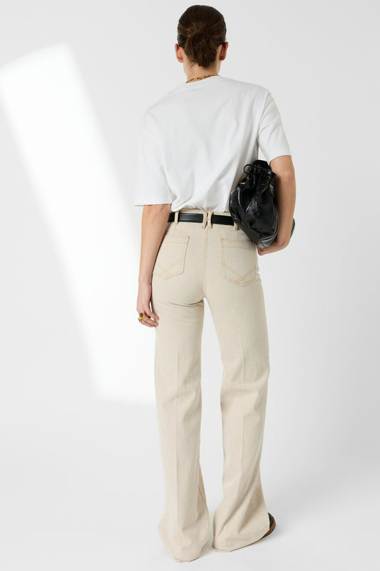 Women Jeans 100% Supima Cotton Stretch Denim - Natural