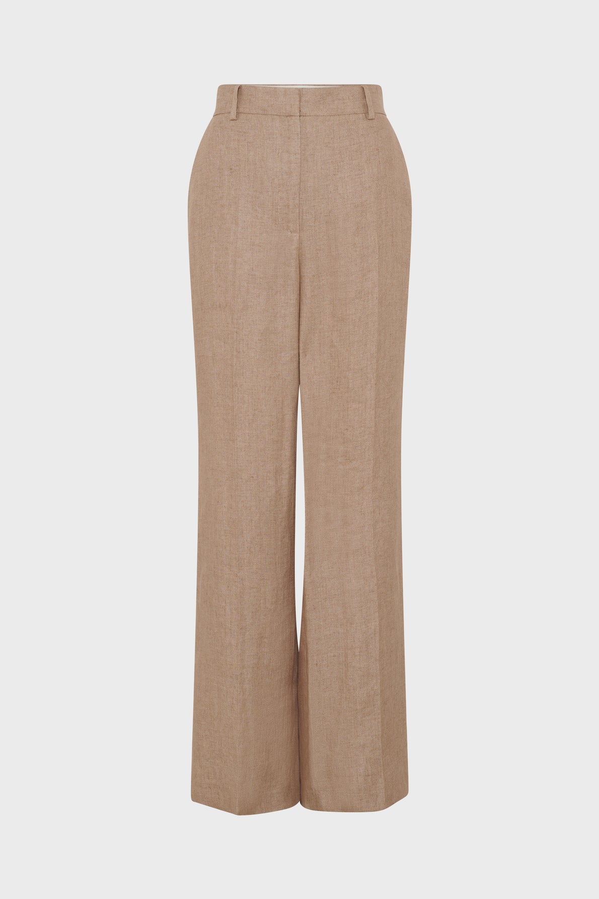 Women's Tailored Wide-Leg Trousers 100% Linen - Beige Sand