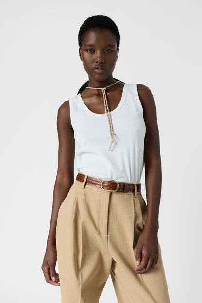 Women’s Pleated Wide-Leg Trousers 100 Percent Cotton - Camel