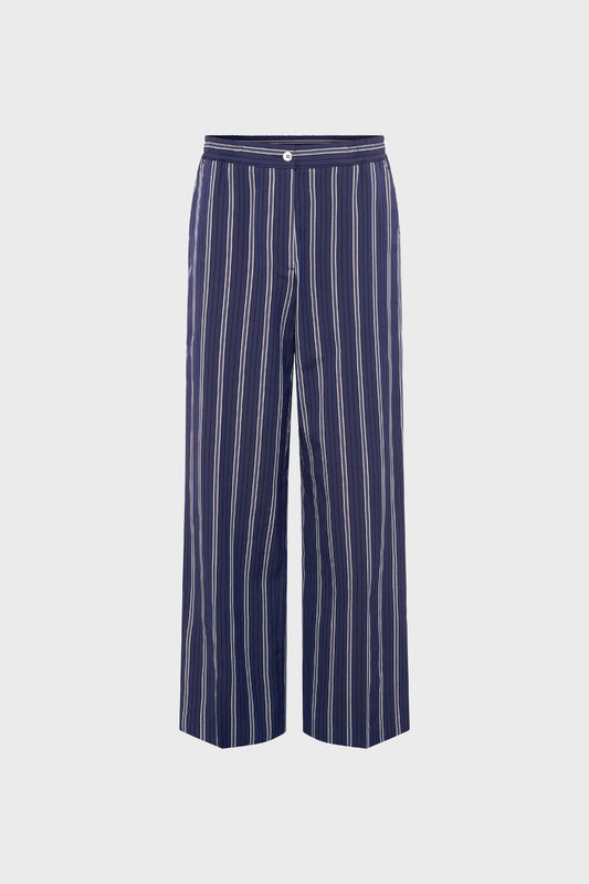 Women's Trouser Stretch Twill Striped Vertical - Navy