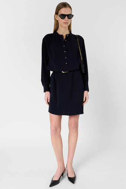 Women's Short Dress 100 Percent Lightweight Microfiber - Navy