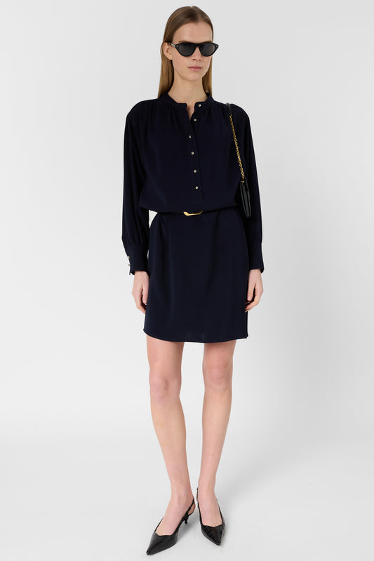 Women's Short Dress 100 Percent Lightweight Microfiber - Navy