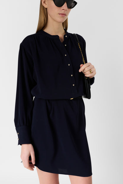 Women's Short Dress 100 Percent Lightweight Microfiber - Navy