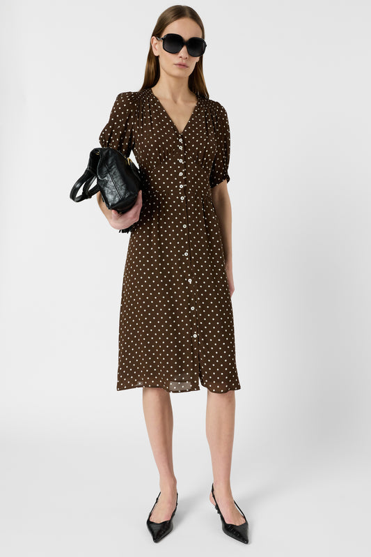 Women's Dress Premium Polyester Blend Textured - Brown