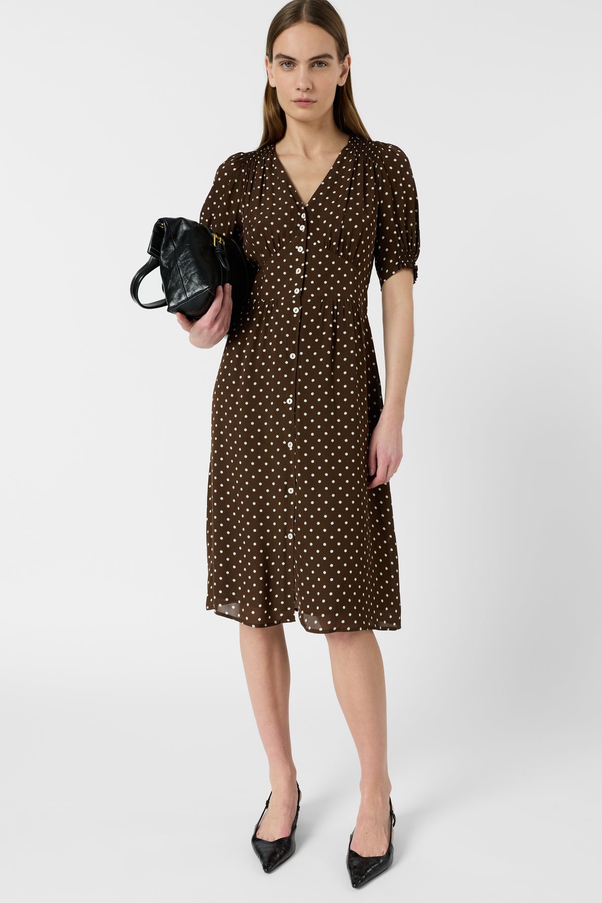 Women's Dress Premium Polyester Blend Textured - Brown