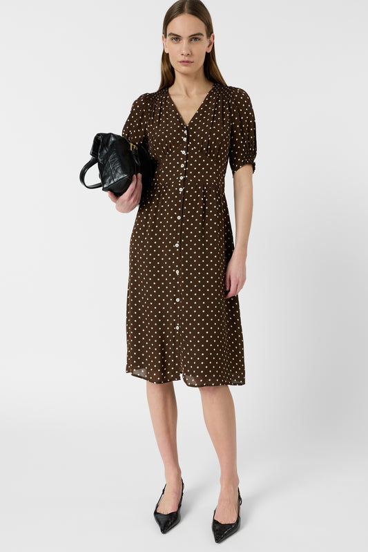 Women's Dress Premium Polyester Blend Textured - Brown