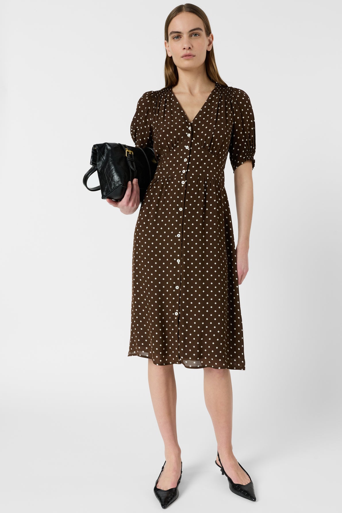 Women's Dress Premium Polyester Blend Textured - Brown
