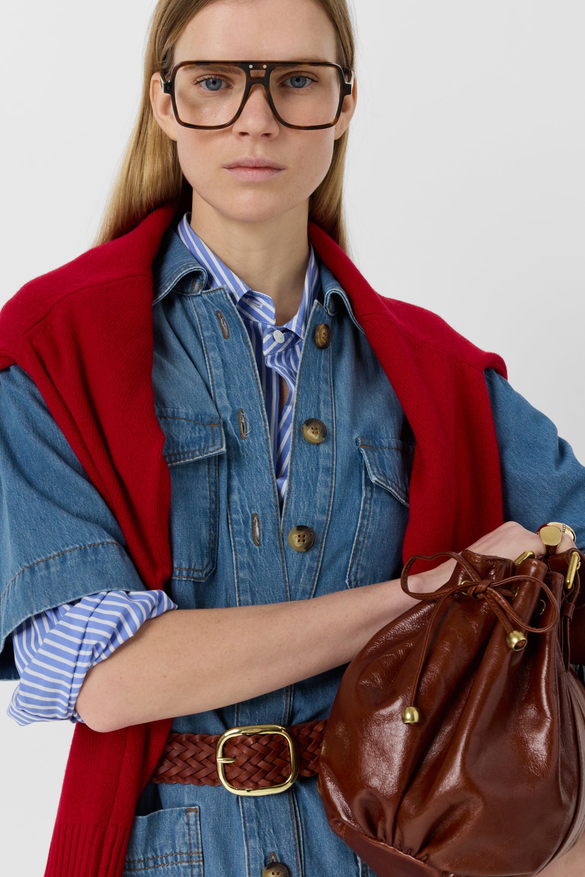 gerard darel denim dress Robe droite en denim poches jeans - RANI