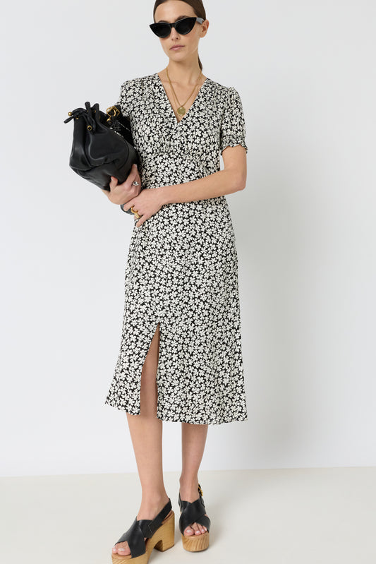 Women Dress 100 Percent Pure Cotton Poplin - Black