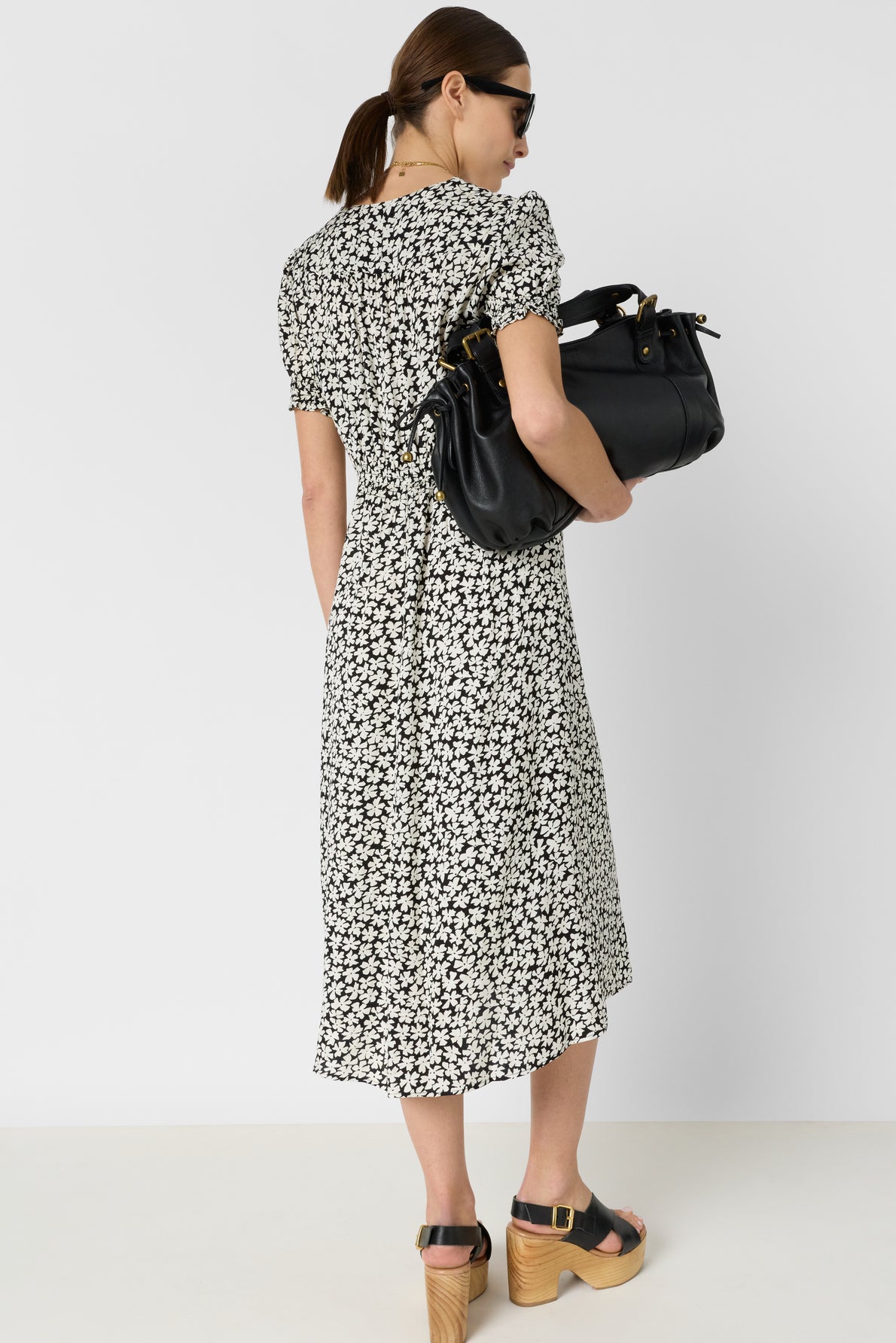 Women Dress 100 Percent Pure Cotton Poplin - Black