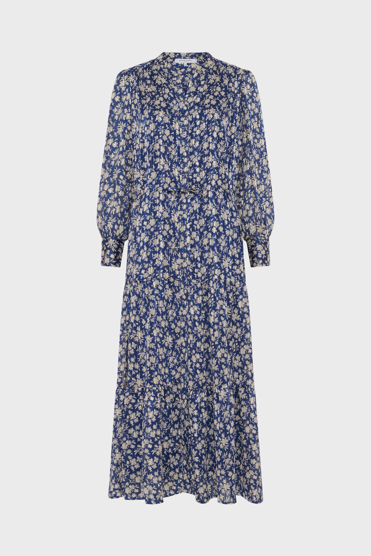 Women's Dress Lurex Metallic Thread Embellished Fabric -  Blue Ink