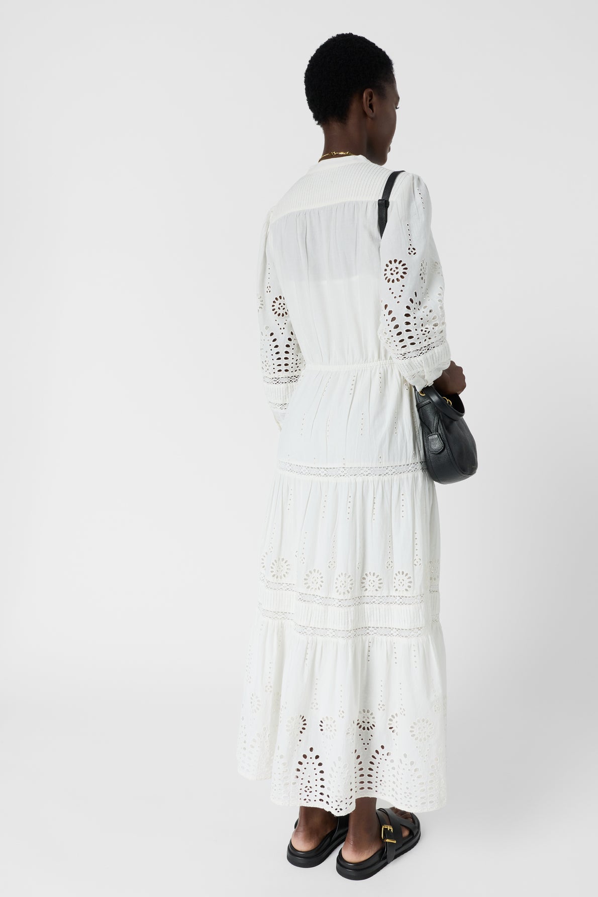 Women's Elegant Bohemian Cotton Dress 100% Cotton - Ecru