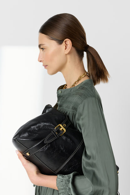 Women's Dress Embroidered Waist-Defined A-Line Satin - Sky Blue Khaki-Green