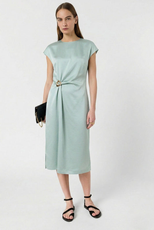 Women's Dress Fluid Crepe Silk Blend - Emerald Green