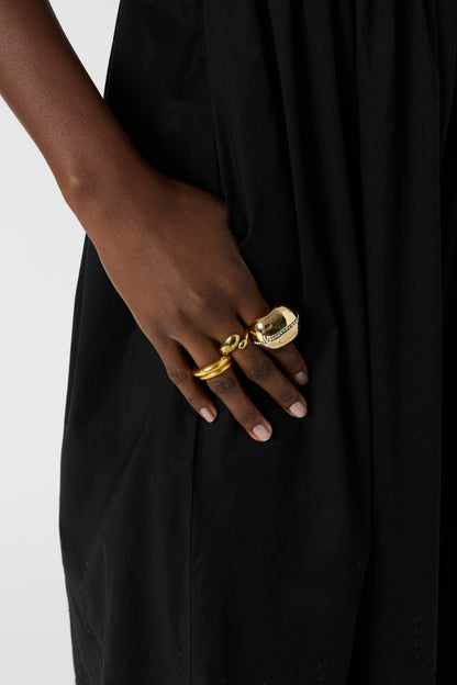 Women's Bi-Material Dress 100 Percent Cotton Poplin - Black