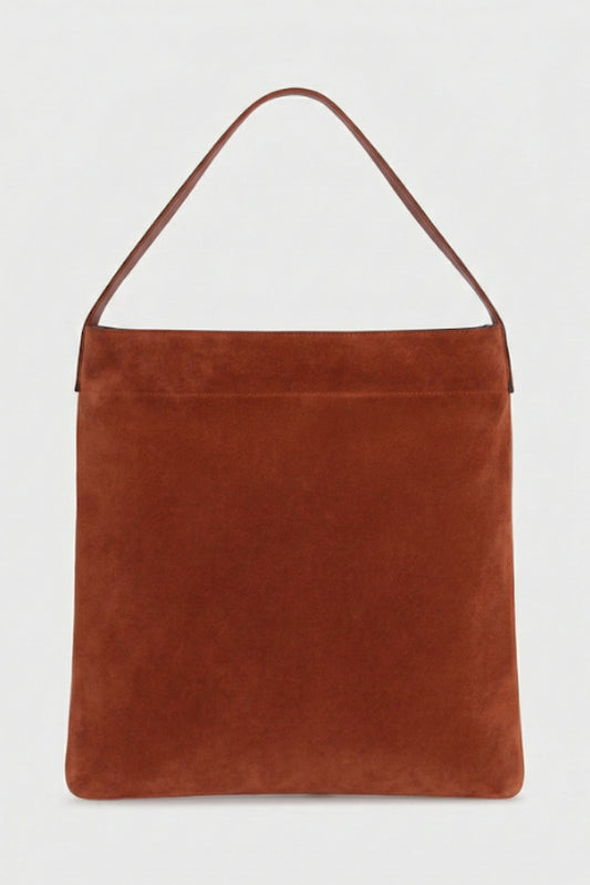 Women Ultra Luxury Suede Leather Hobo Bag - Brandy