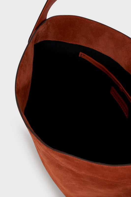 Women Ultra Luxury Suede Leather Hobo Bag - Brandy