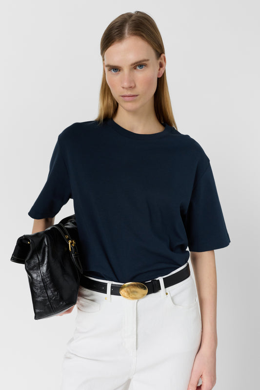 Unisex Casual Everyday Breathable T-Shirt 100% Cotton - Navy