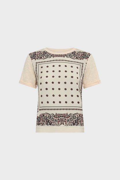 Women's T-shirt Soft 100 Percent Cotton Jersey Knit - Ecru Natural