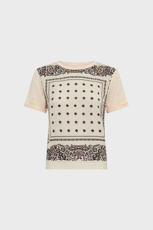 Women's T-shirt Soft 100 Percent Cotton Jersey Knit - Ecru Natural