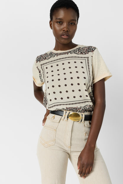 Women's T-shirt Soft 100 Percent Cotton Jersey Knit - Ecru Natural