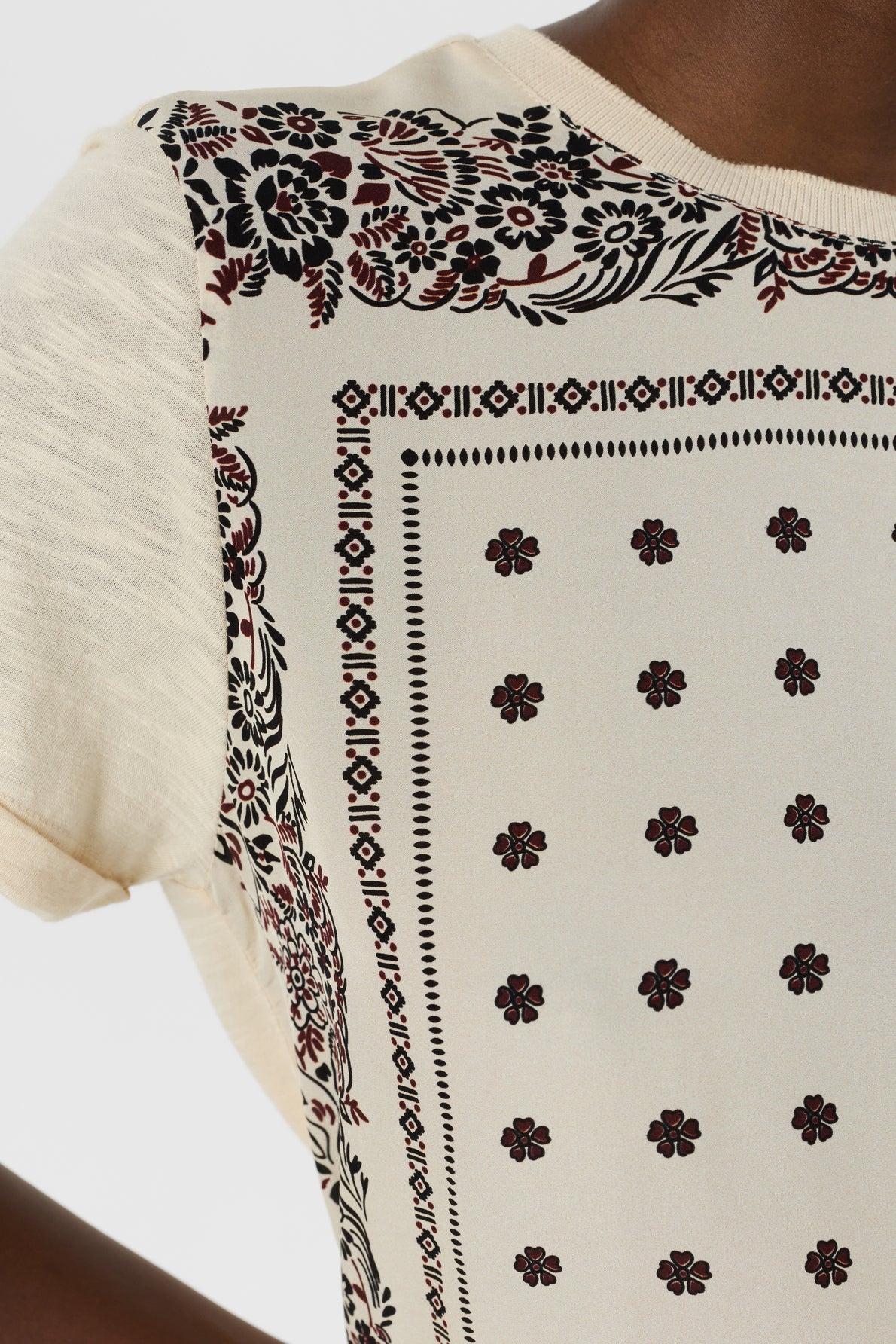 Women's T-shirt Soft 100 Percent Cotton Jersey Knit - Ecru Natural