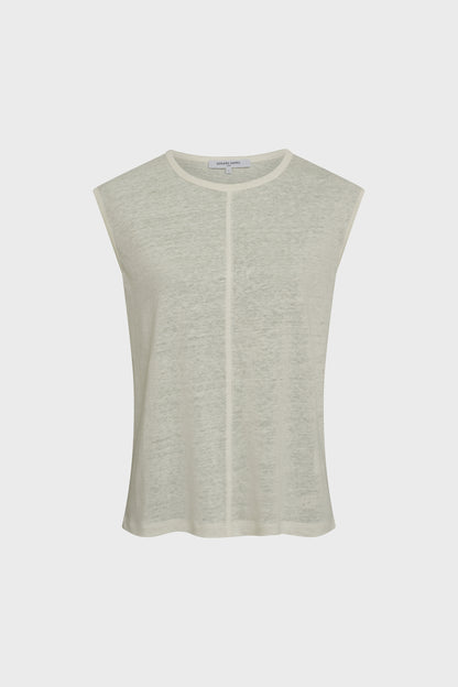 Women's Linen Sleeveless Tank Top for Summer 100% Linen - White