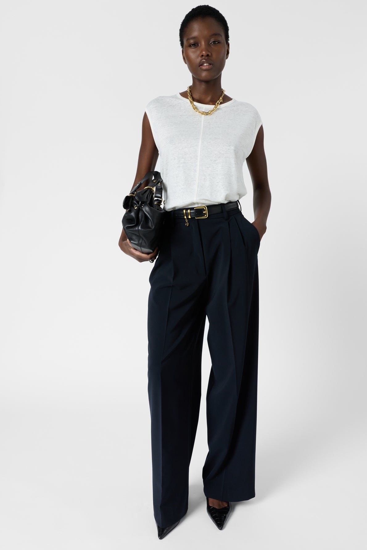 Women's Linen Sleeveless Tank Top for Summer 100% Linen - White