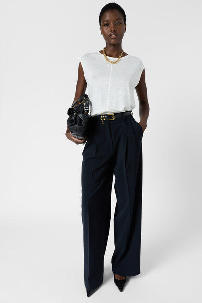 Women's Linen Sleeveless Tank Top for Summer 100% Linen - White