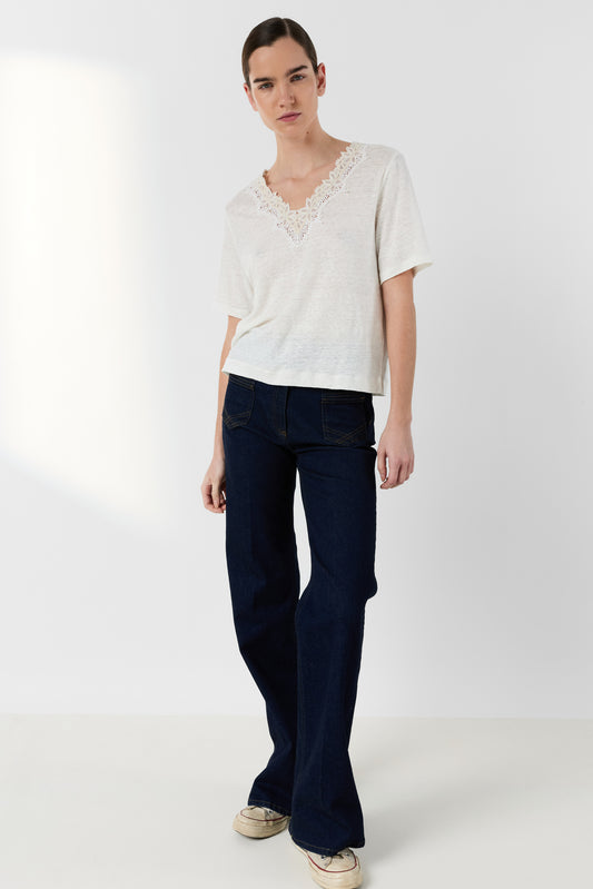 T-shirt Ddt26d258 Ecru