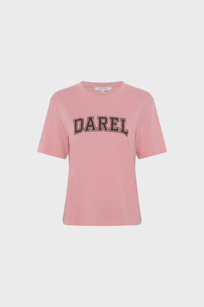 Unisex T-shirt Retro Campus Graphic 100% Cotton - Pink