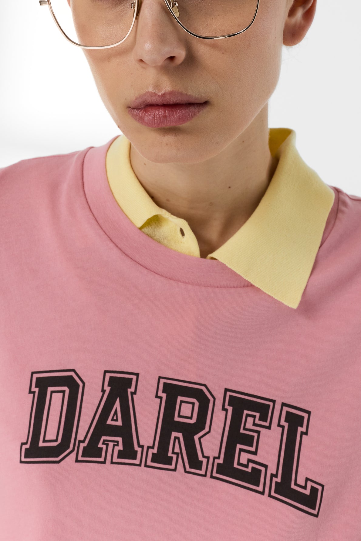 Unisex T-shirt Retro Campus Graphic 100% Cotton - Pink