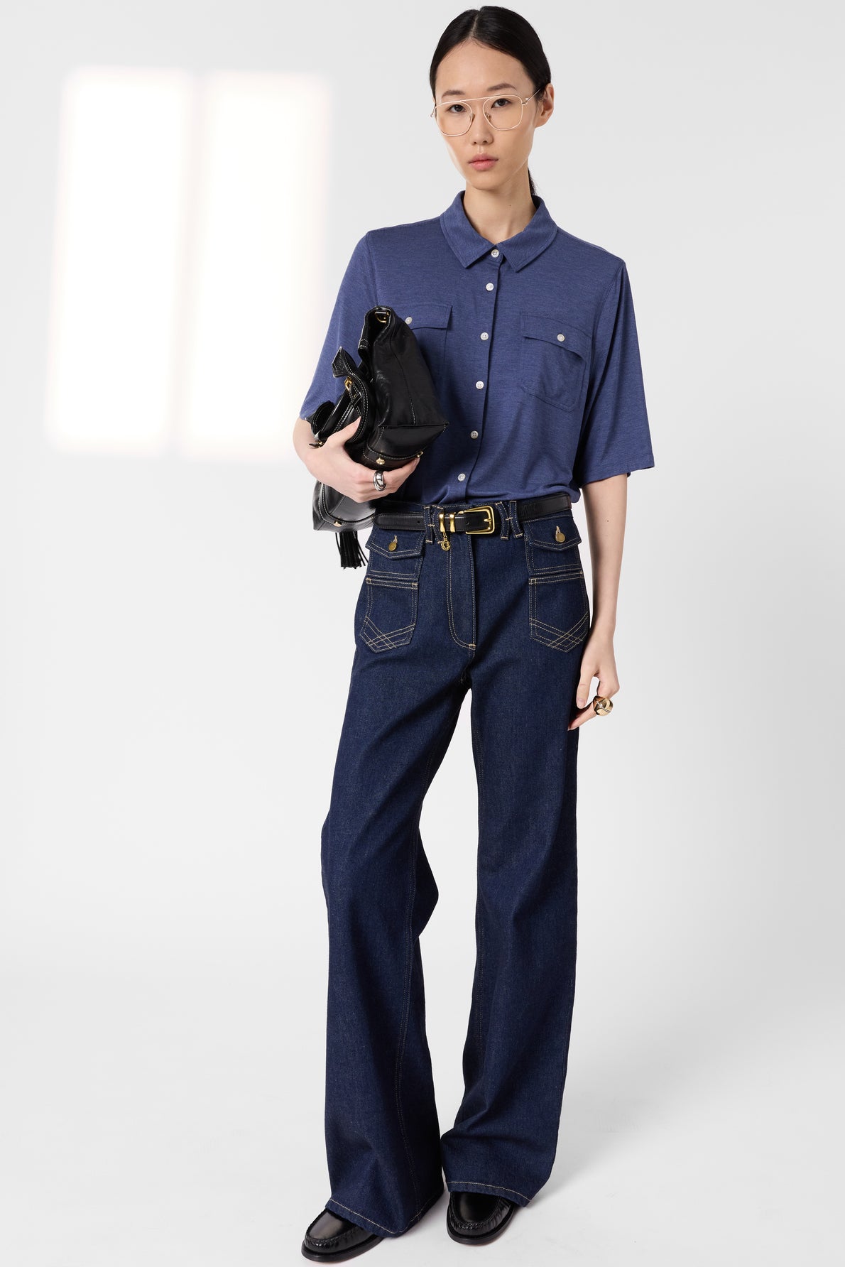 Unisex Polo T-Shirt Premium Organic Cotton Knit - Indigo