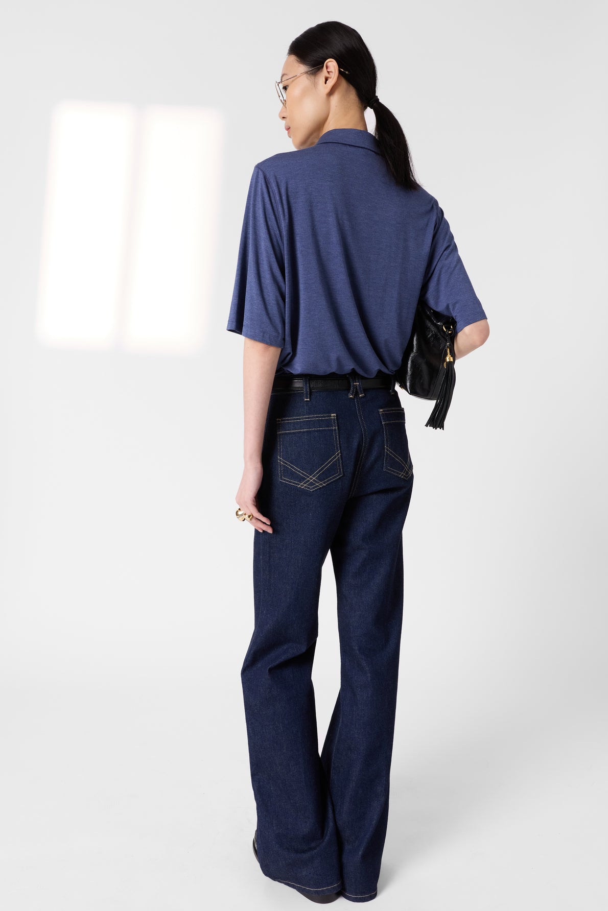 Unisex Polo T-Shirt Premium Organic Cotton Knit - Indigo