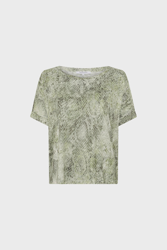 Women Oversized T-Shirt 100 Percent Cotton Jersey - Khaki-Green
