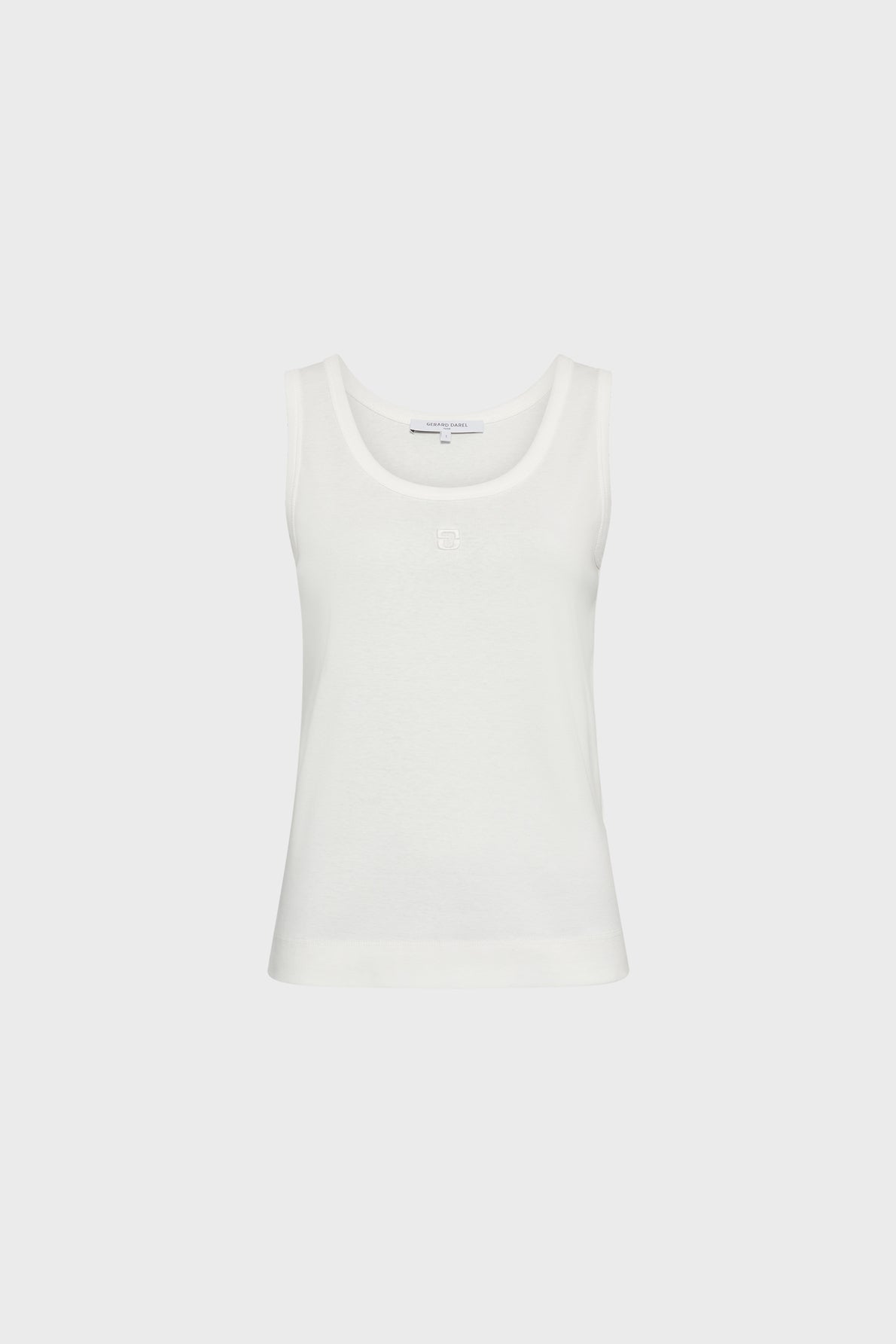 Women's Sleeveless Tank Top Round-Neck 100% Cotton - White