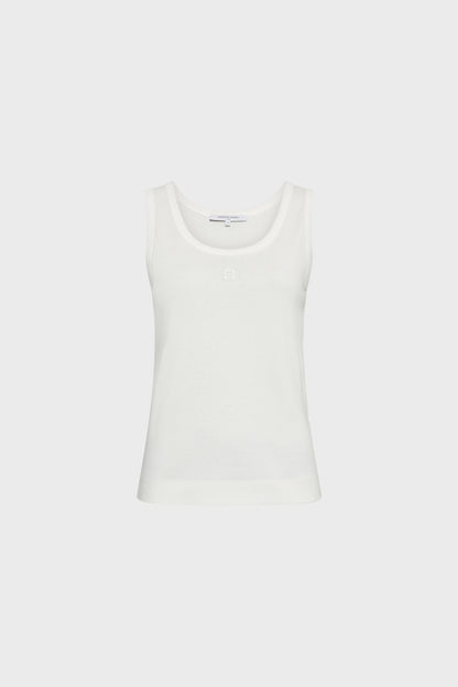 Women's Sleeveless Tank Top Round-Neck 100% Cotton - White