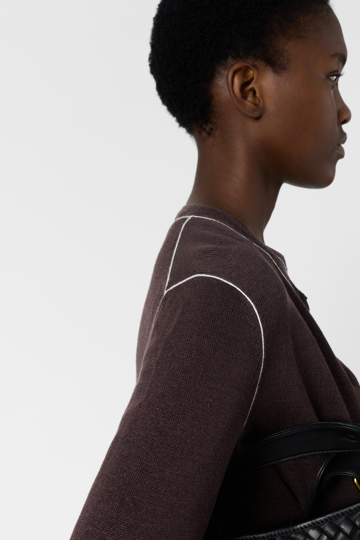 Women's Buttoned Cardigan Linen Blend Knit - Brown