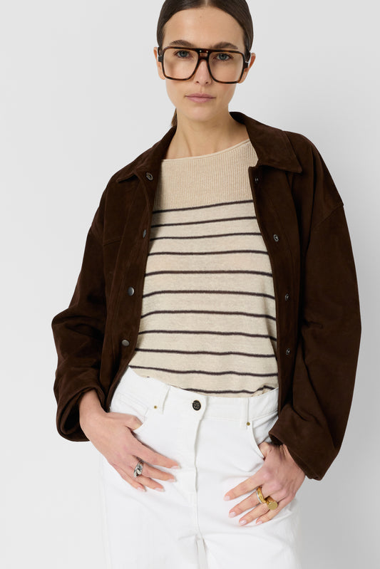 Women's Pullover Breathable Linen Blend Lightweight - Brown