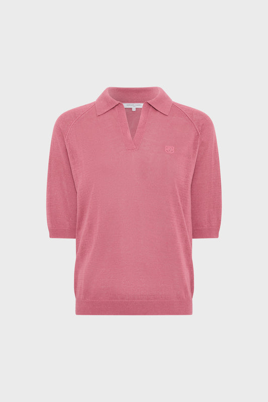 Women's Polo Vest 100-Percent Premium Linen - Sky Blue Rosewood