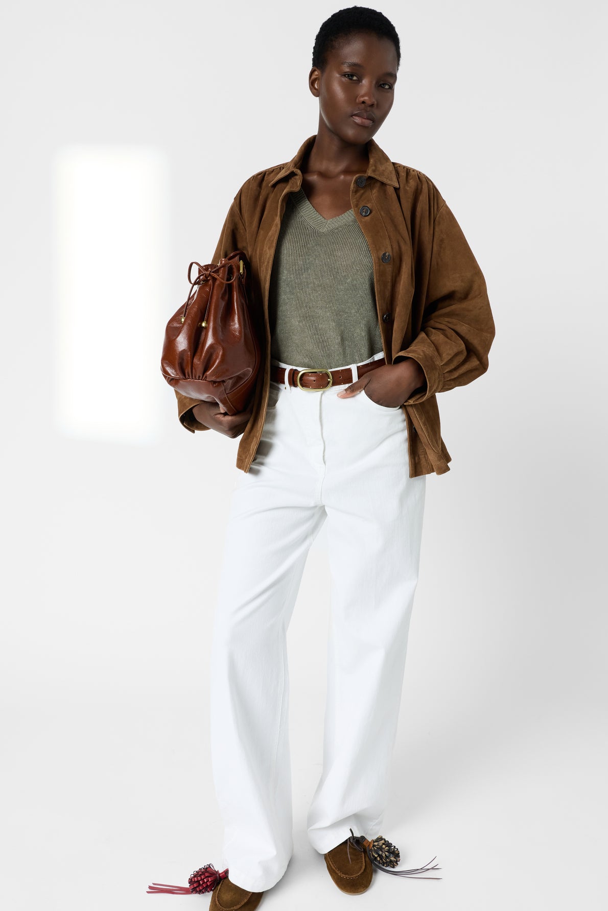 Women's Oversized Pullover Vest 100% Linen - Green