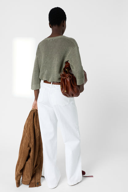 Women's Oversized Pullover Vest 100% Linen - Green