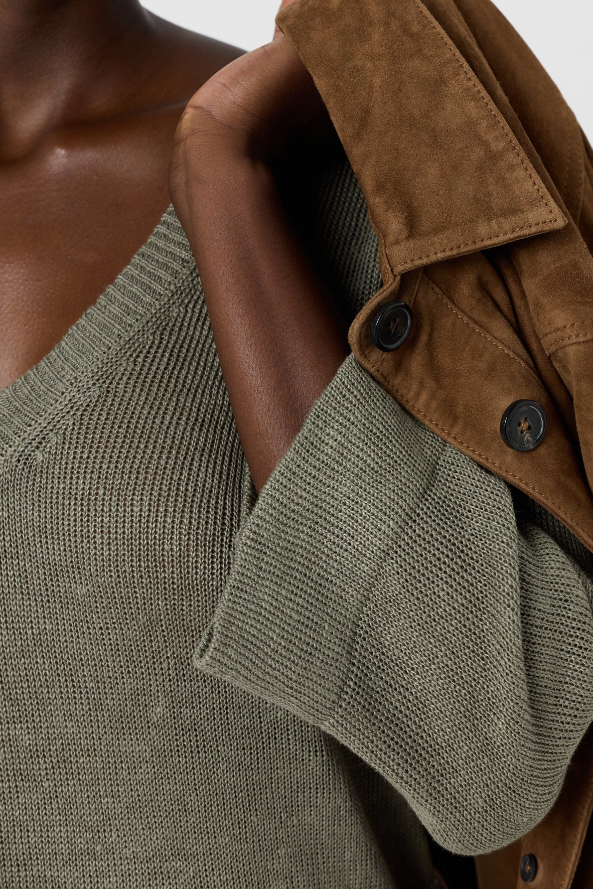 Women's Oversized Pullover Vest 100% Linen - Green