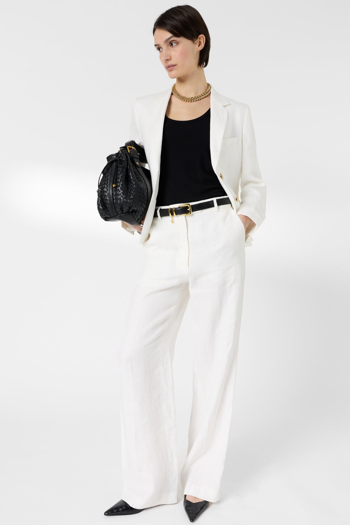 Women's Elegant Everyday Suit Jacket Linen - Ecru