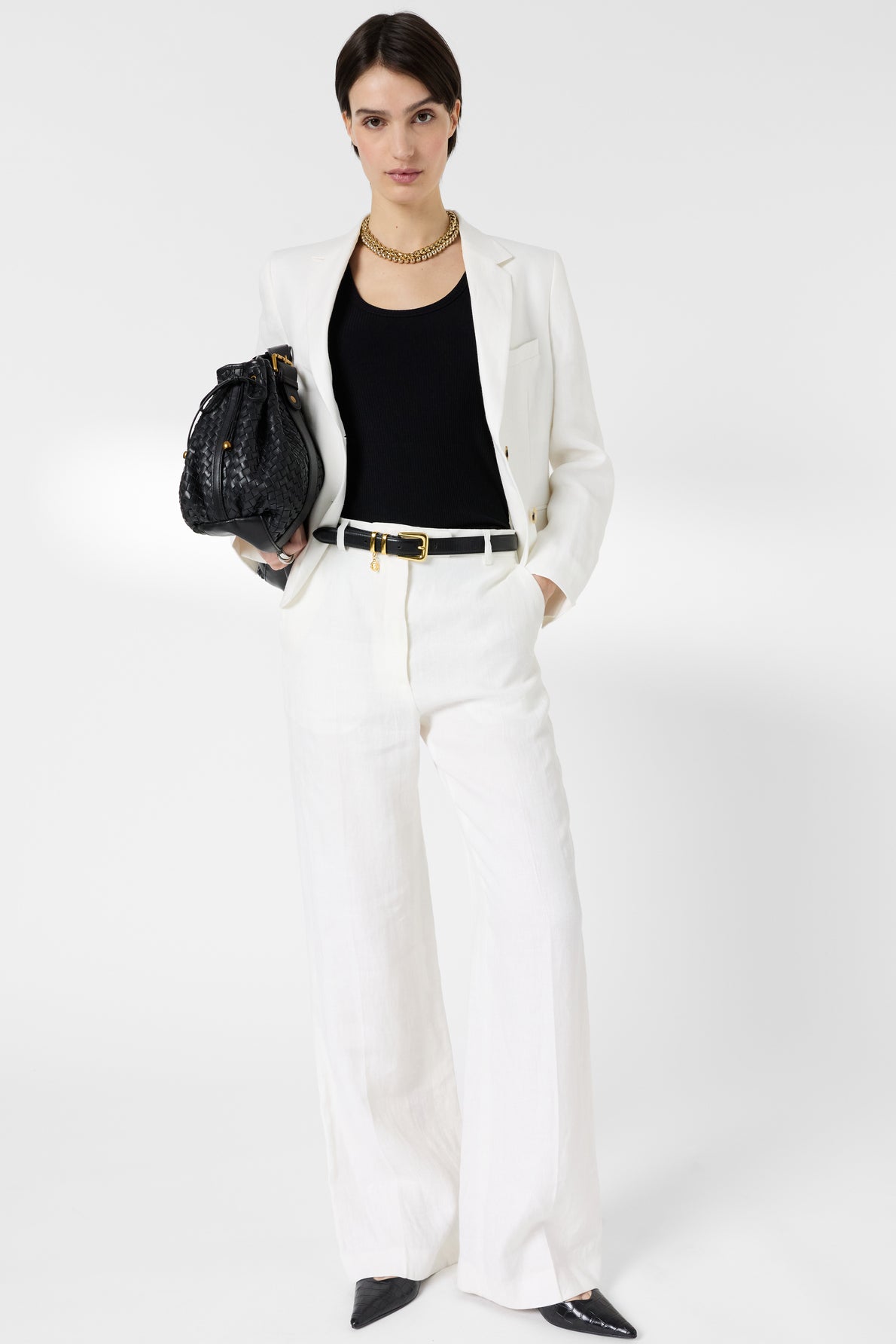 Women's Elegant Everyday Suit Jacket Linen - Ecru