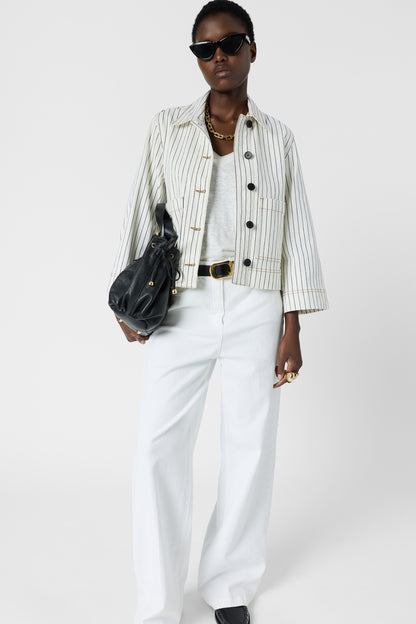 Unisex Jacket 100 Percent Polyester Twill Fabric Durable - Ecru