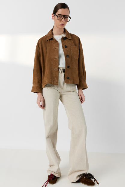 Unisex Premium Leather Garment Jacket 100% Leather - Straw